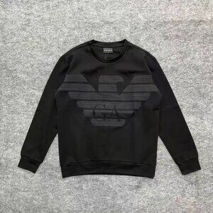 Emporio Armani Men's Double Jersey Sweatshirt with Oversized Eagle Embroidery